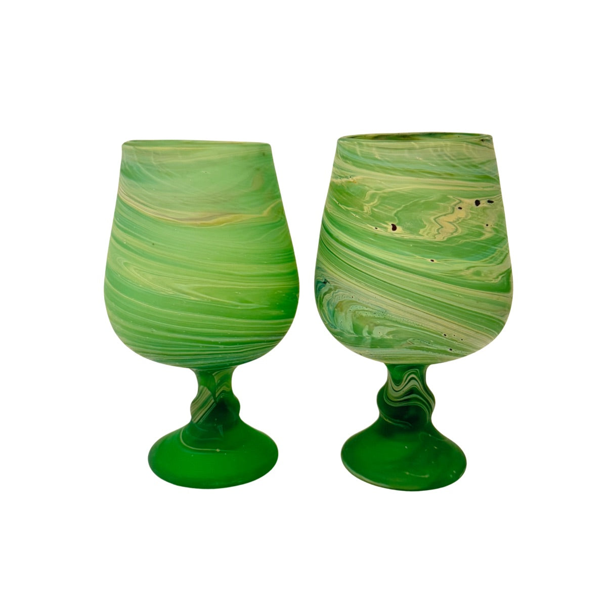 Phoenician Glass Goblets (Set of 2) - Green