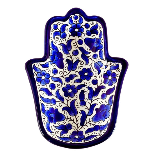 Ceramic "Hamsa" Dish - Classic Blue