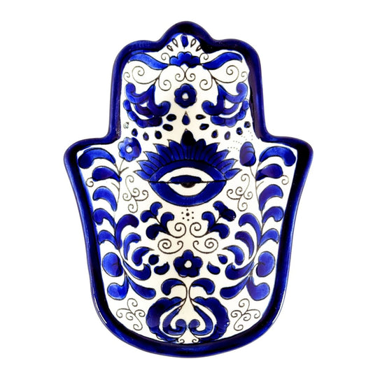 Ceramic "Hamsa" Dish - Blue Eye