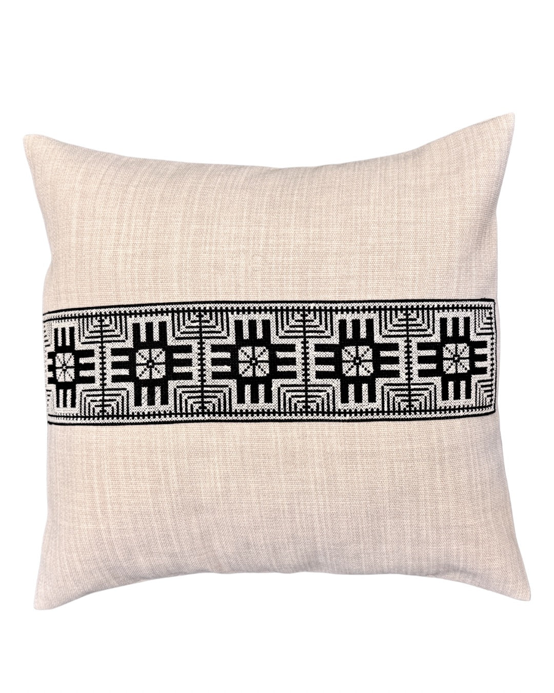 Star Embroidered Pillow Cover - Cream