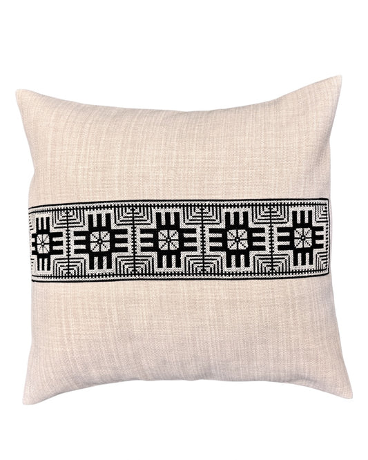 Star Embroidered Pillow Cover - Cream