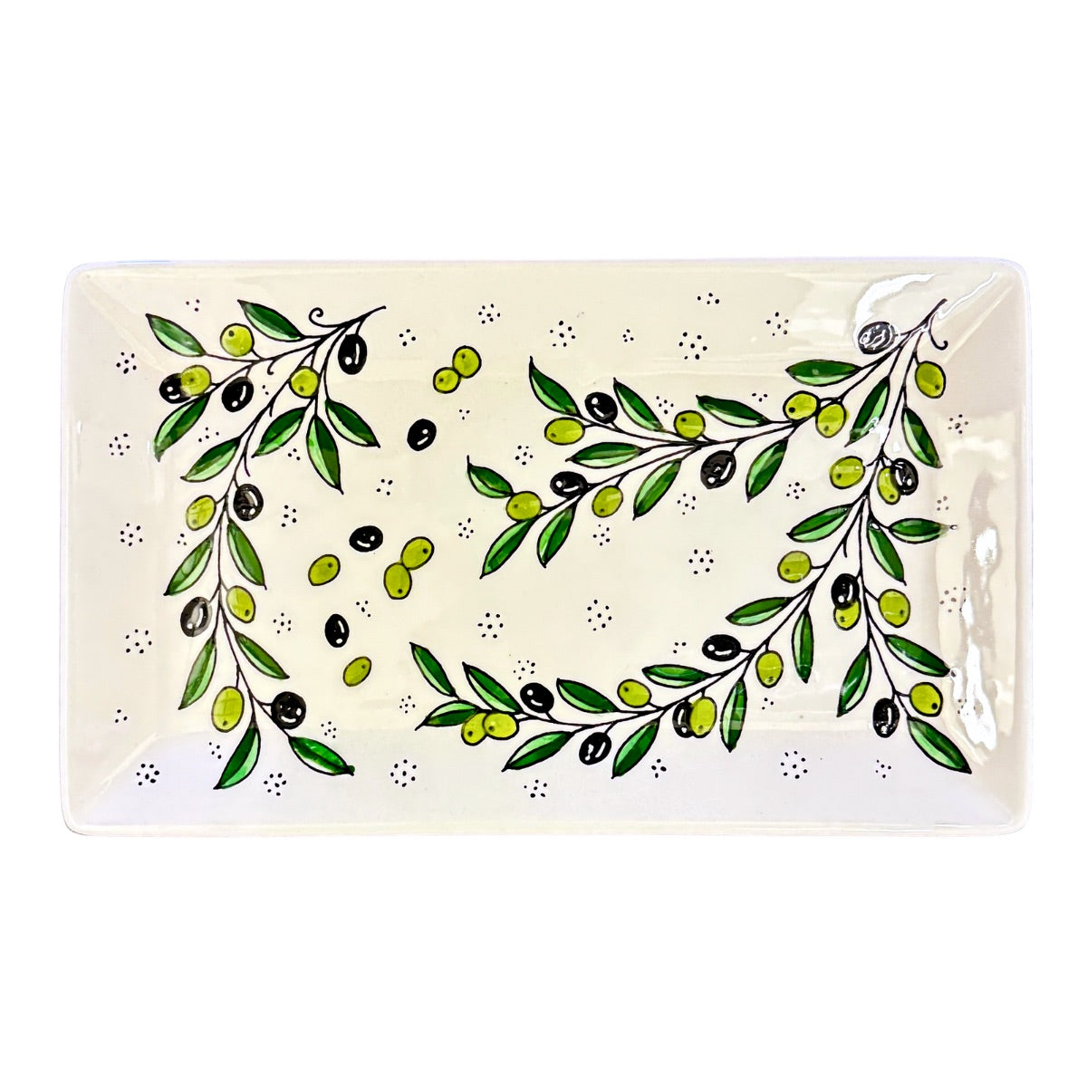 Ceramic Rectangular Platter (12.5") - Olives
