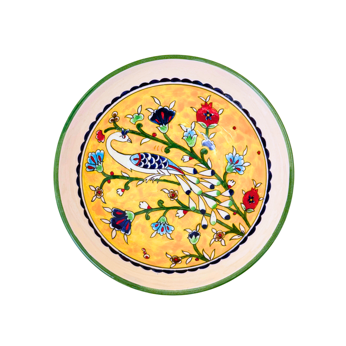 Ceramic Serving Bowl (10”) - Peacock, Yellow