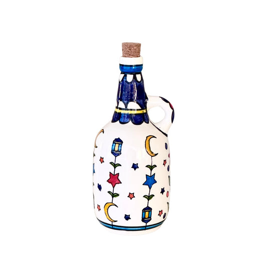 Ceramic Oil Decanter - Crescent Moon and Stars