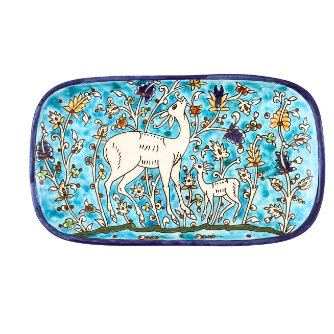 Ceramic Rectangular Serving Plate (13”) - Gazelle