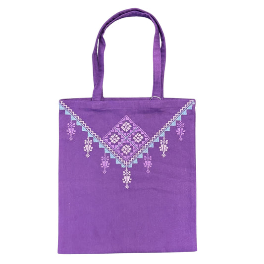 Embroidered Tote (Purple) - Beir Sabei