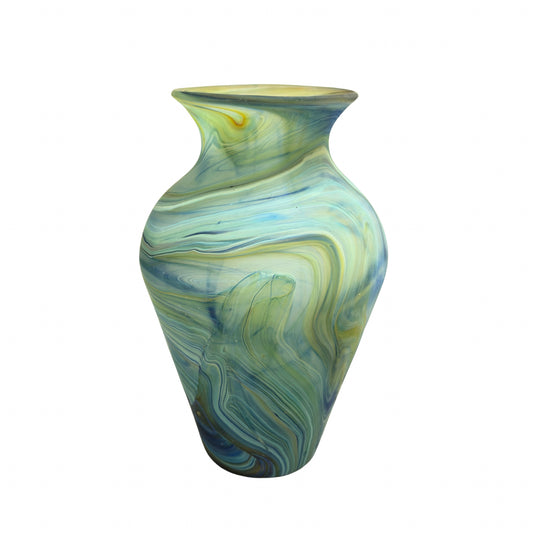 Phoenician Glass Vase (10”) - Sea Green