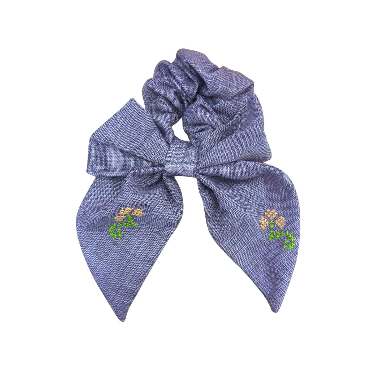 Tatreez Bow Scrunchie - Purple/Clove