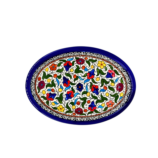 Ceramic Oval Dish 9" - Classic Multicolor