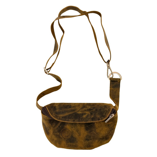 Leather Fanny Pack (Small)- Distressed Brown