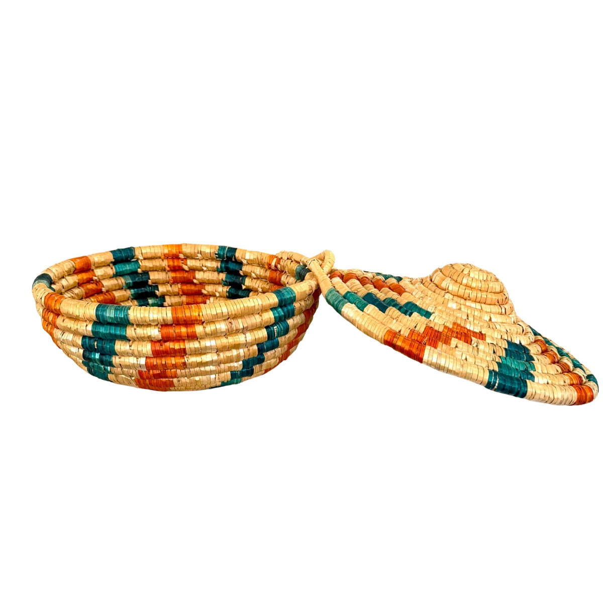 Handwoven Basket with Lid 10.5"