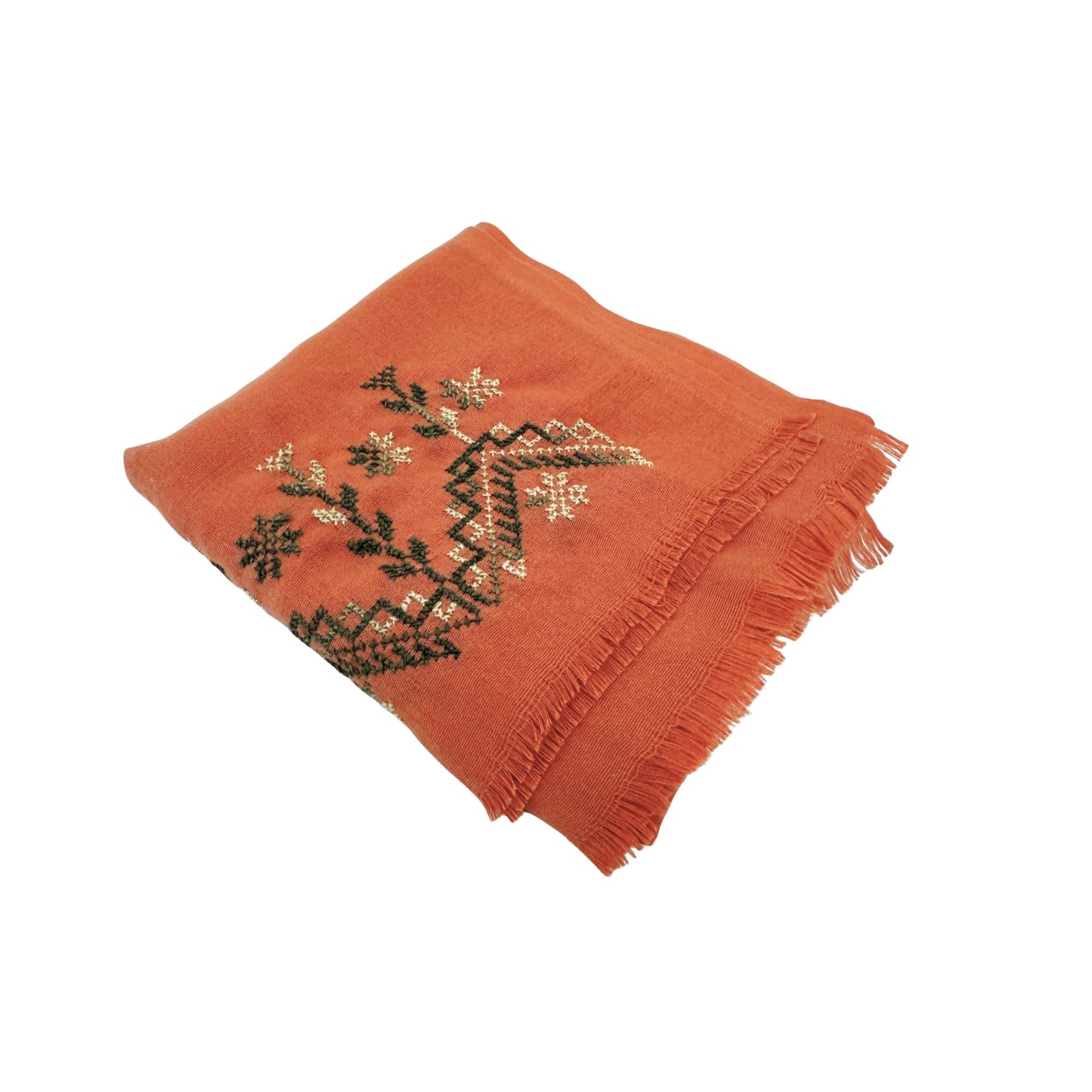 Embroidered Cotton Scarf