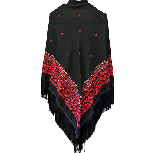 Embroidered Triangle Shawl