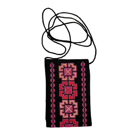 Embroidered Eyeglass Case w/Strap - Pink
