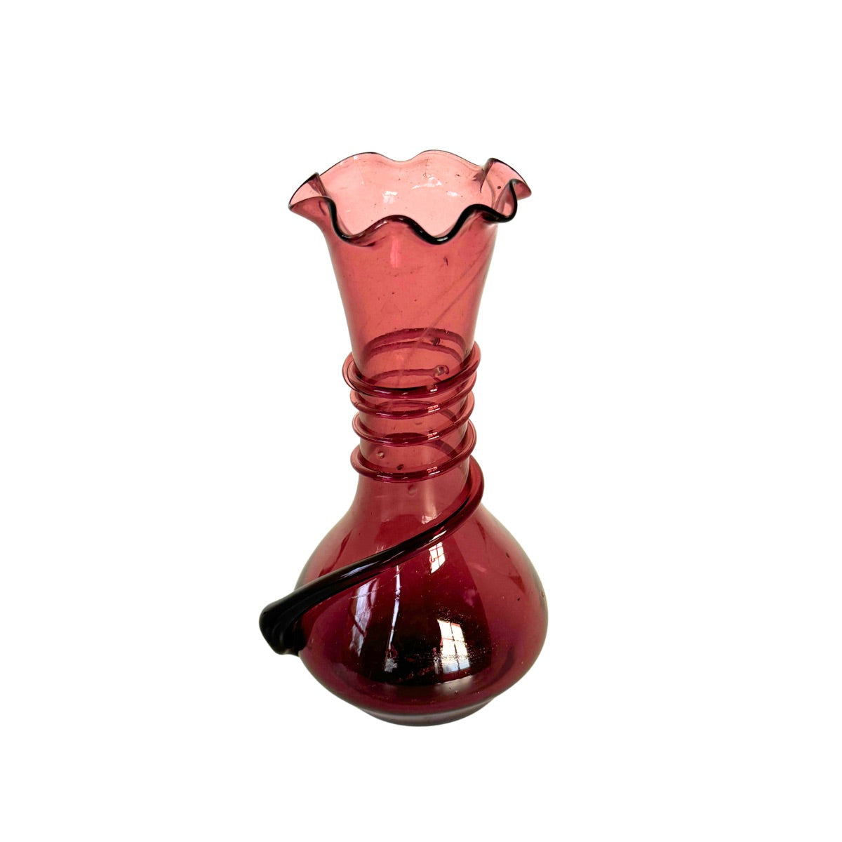 Glass Vase - Burgundy