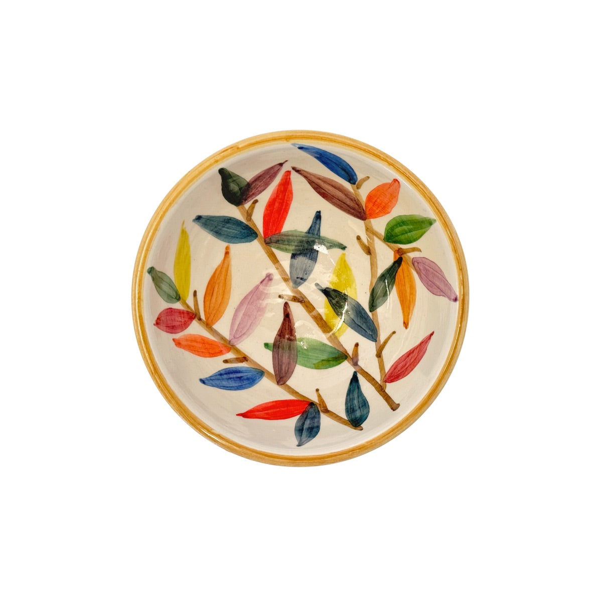 Ceramic Bowl (5") - Leaves