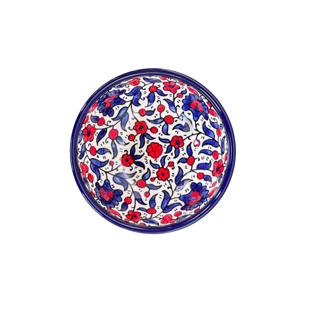 Ceramic Bowl 5" - Red & Blue