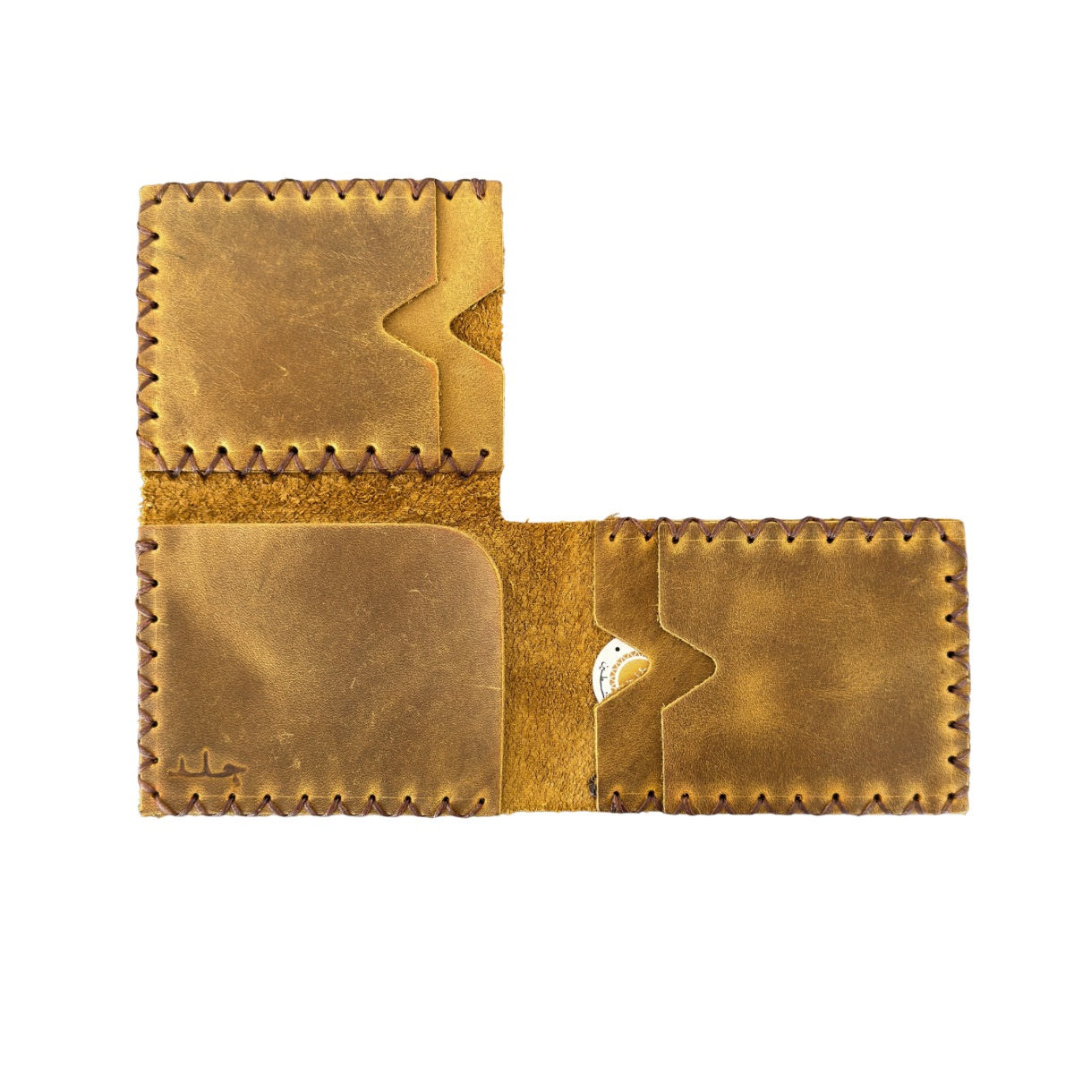 Leather Tri-Fold Wallet - Khaki
