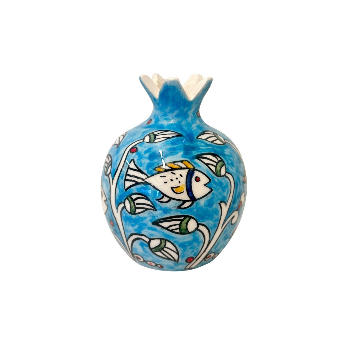 Ceramic Pomegranate Vase - Fish