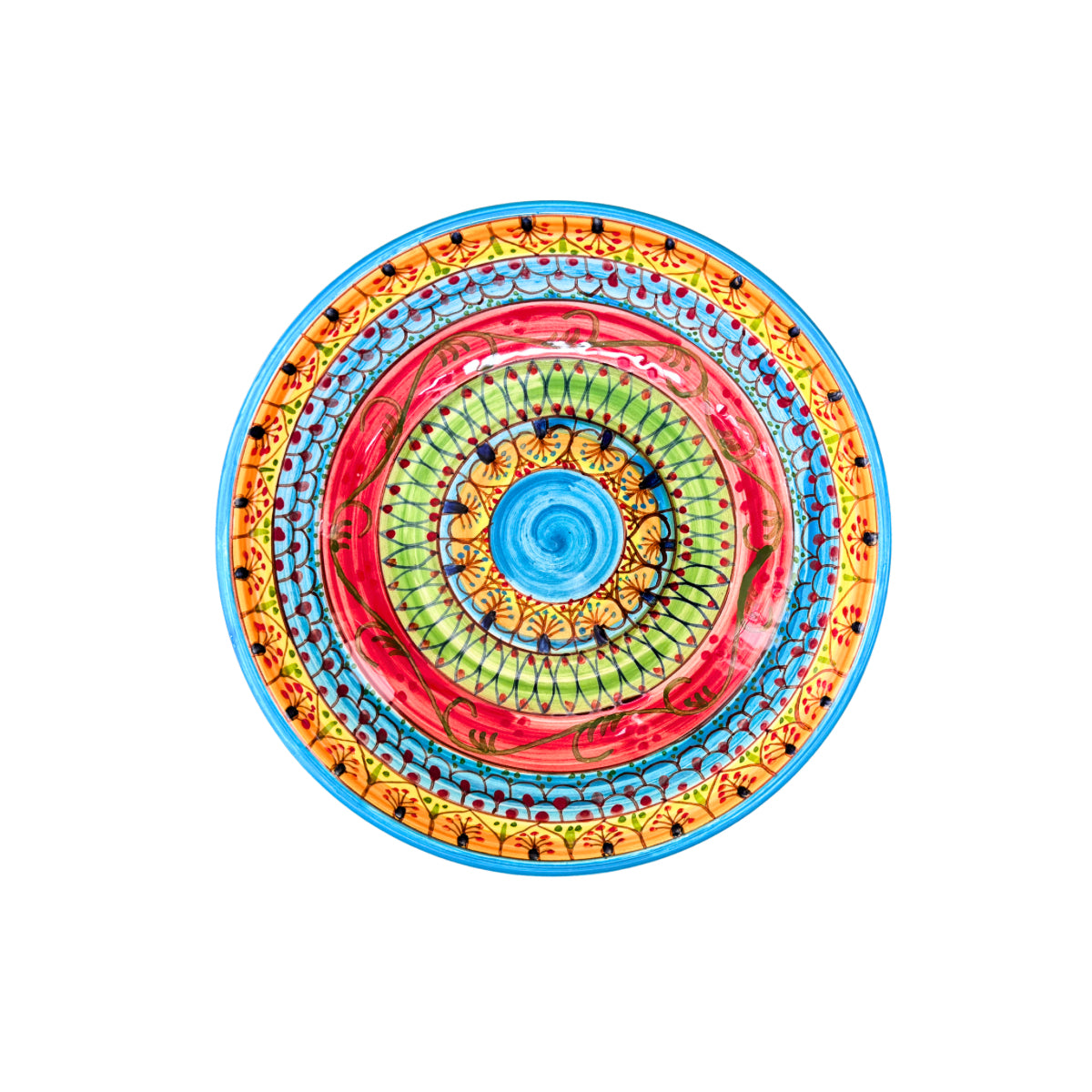 Ceramic Hand Painted Bowl (8") - Red Stripe