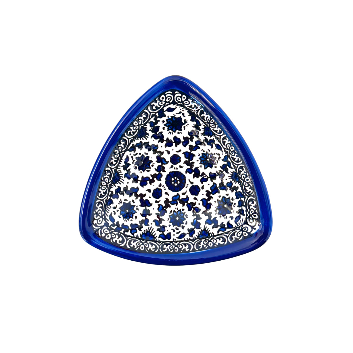 Ceramic Triangle Dish - Blue Vine