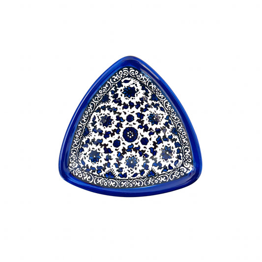 Ceramic Triangle Dish - Blue Vine