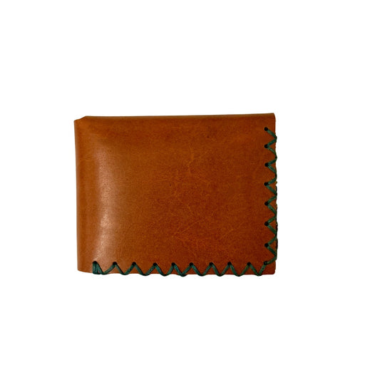 Leather Tri-Fold Wallet - chestnut brown