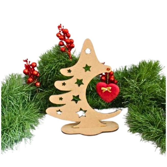 Wooden Tree w/Felt Heart