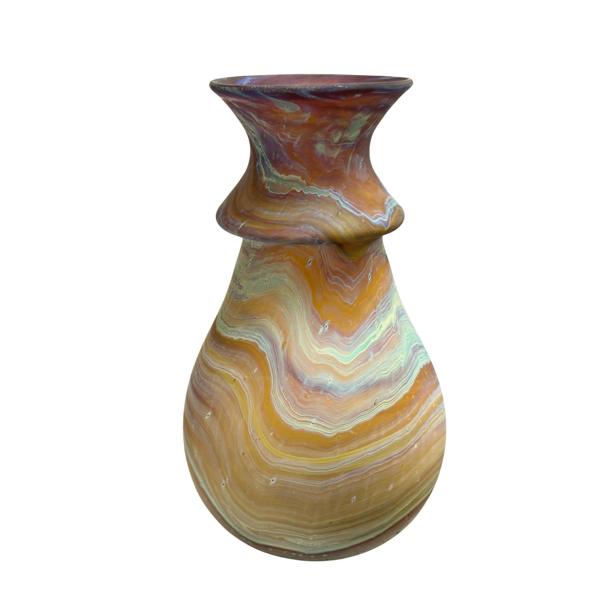 Phoenician Glass Vase (10”) - Amber