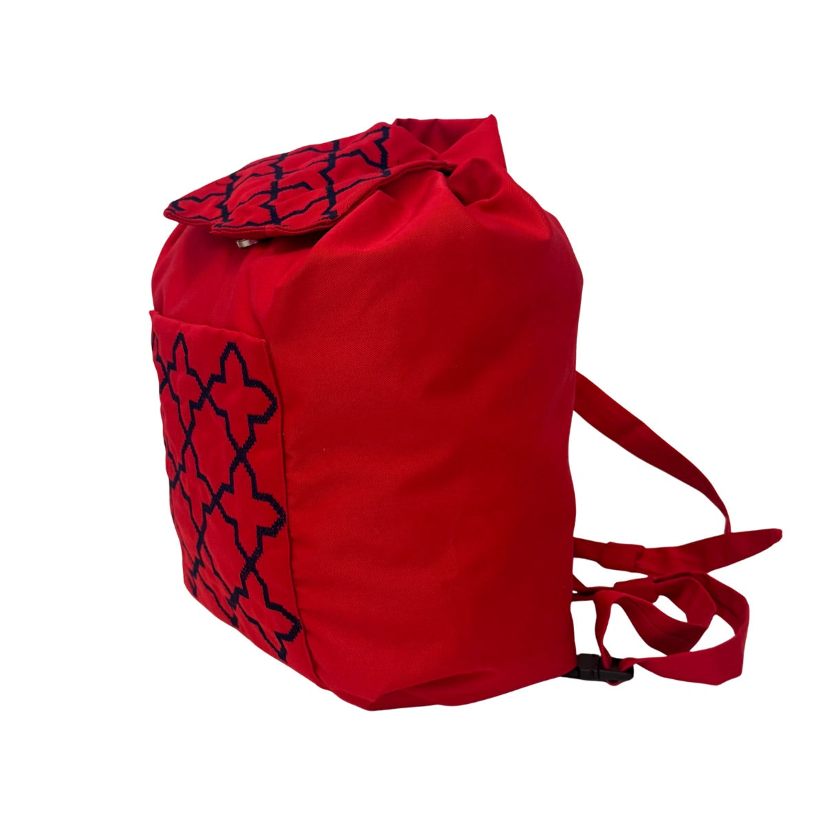 Embroidered Red Backpack