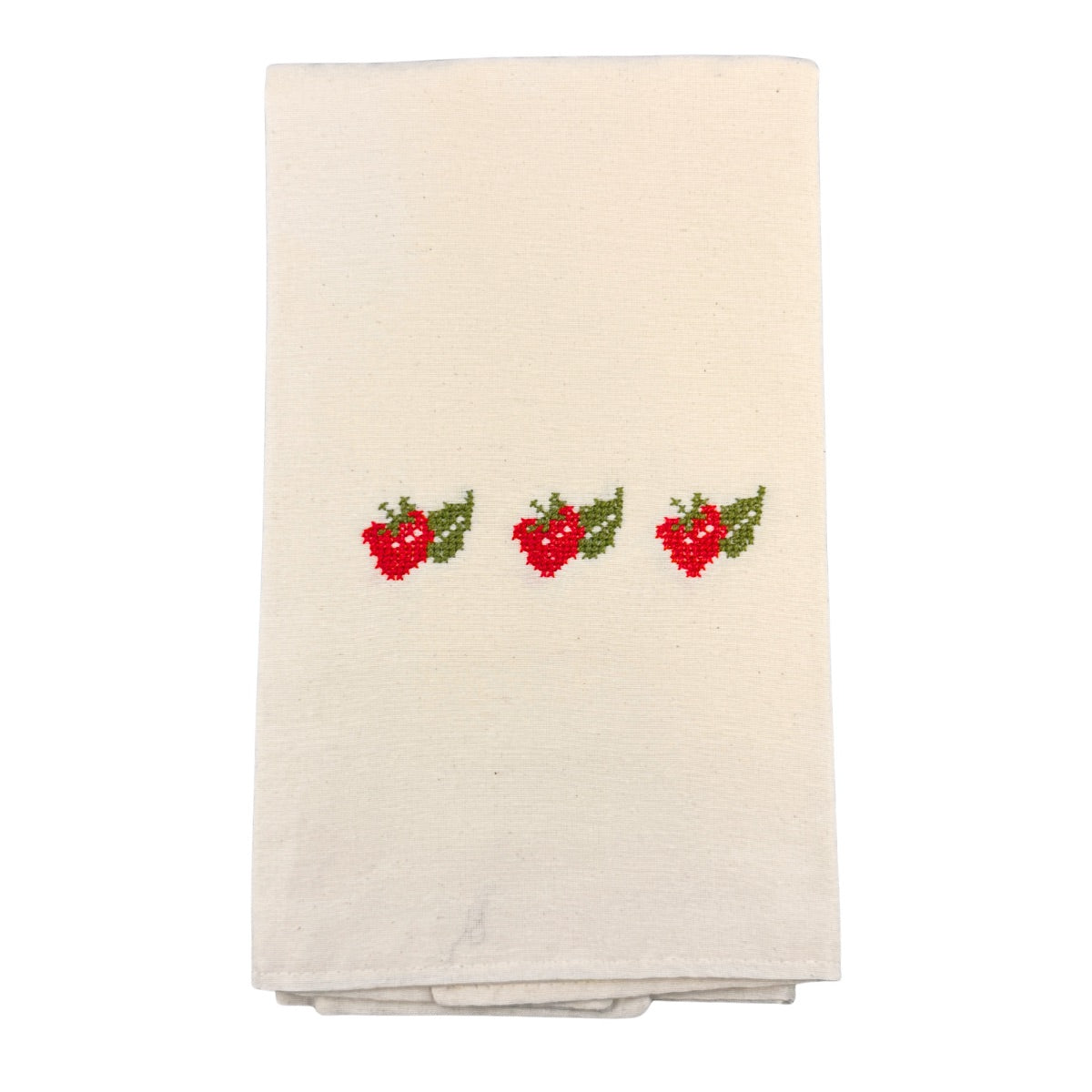 Embroidered Tea Towel - Strawberry