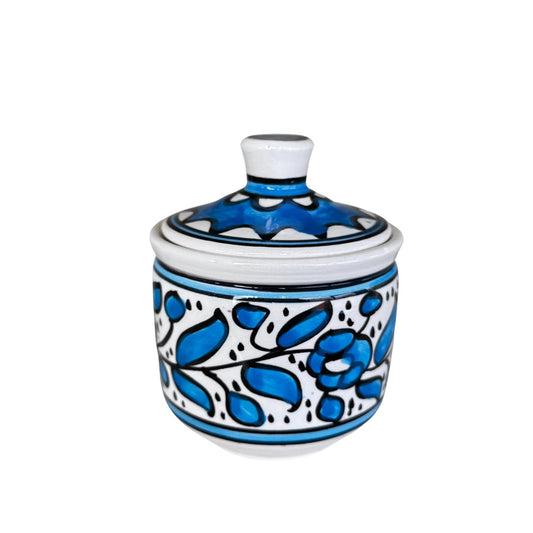 Ceramic Jar w/Lid (4”) - Sky