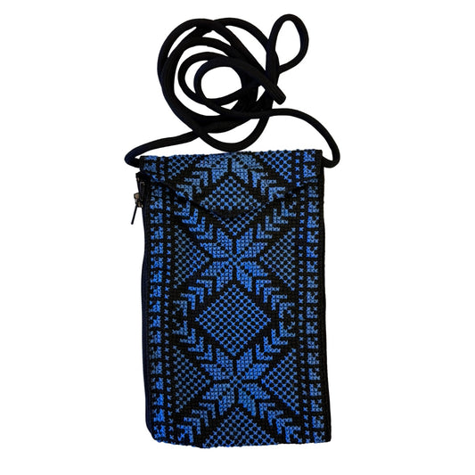 Embroidered Phone Purse - Blue