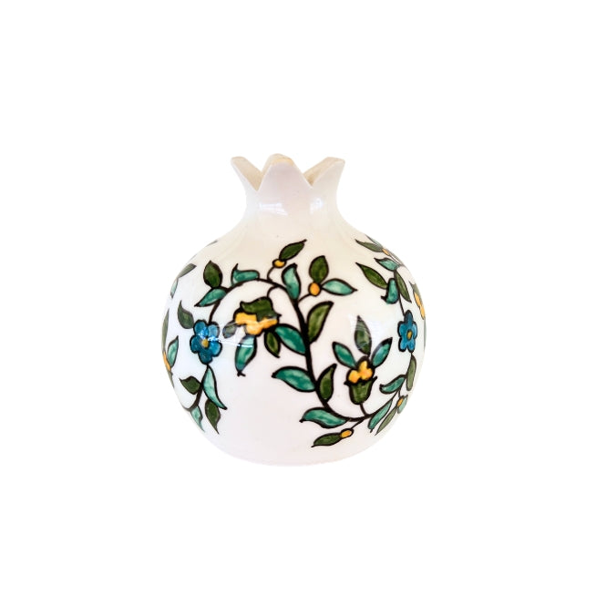 Ceramic Pomegranate Vase - Floral