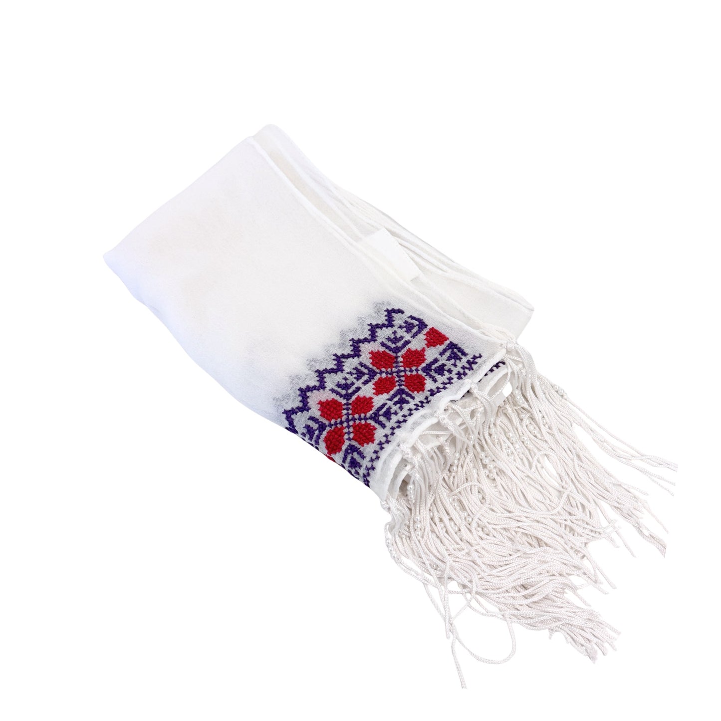 Embroidered Chiffon Scarf