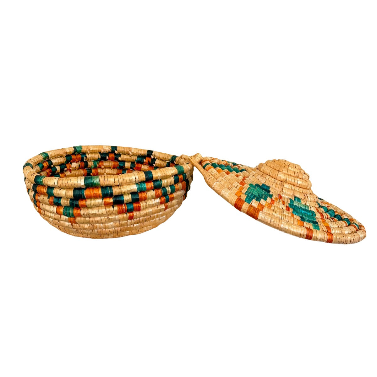 Handwoven Basket with Lid 10.5"