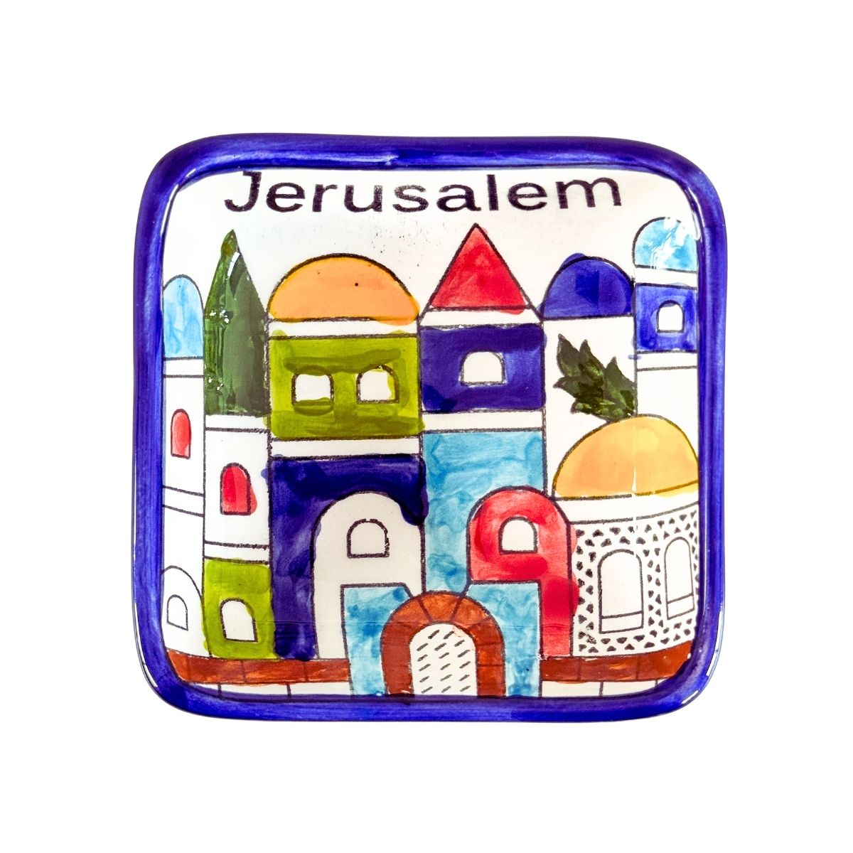 Ceramic Square Dish (4”) - Jerusalem