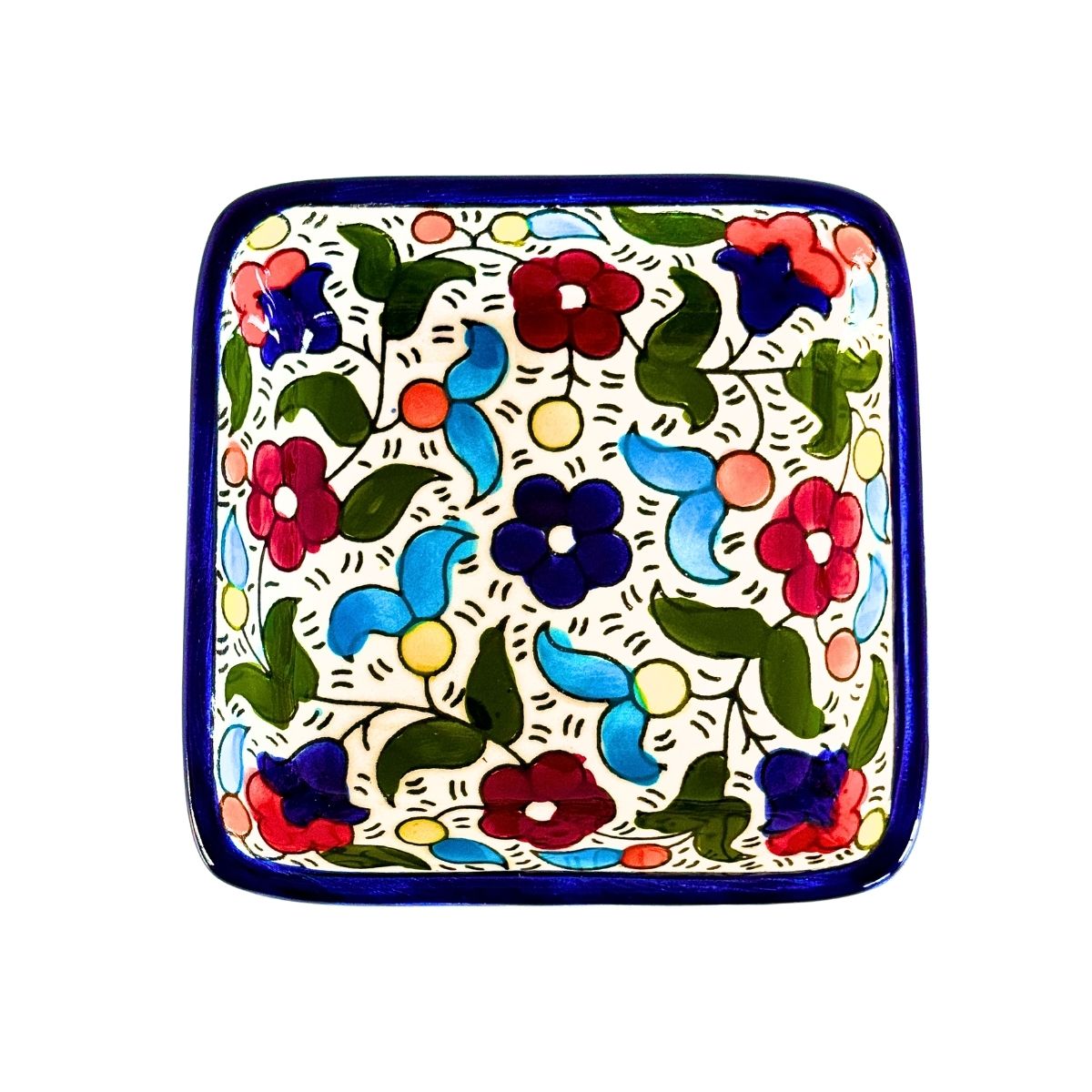 Ceramic Square Dish (4”) -  Multicolor