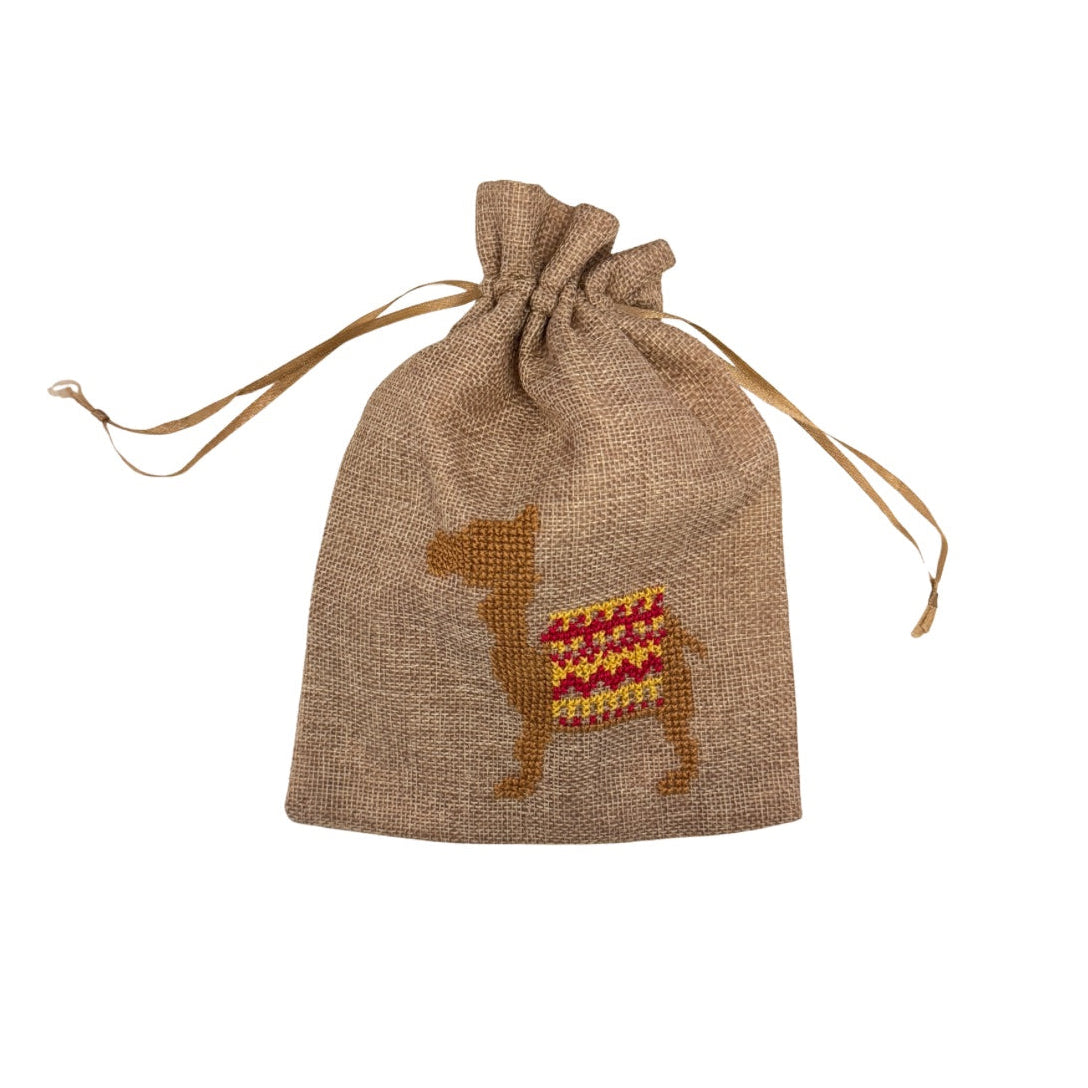 Embroidered Draw-String Bags - Camels