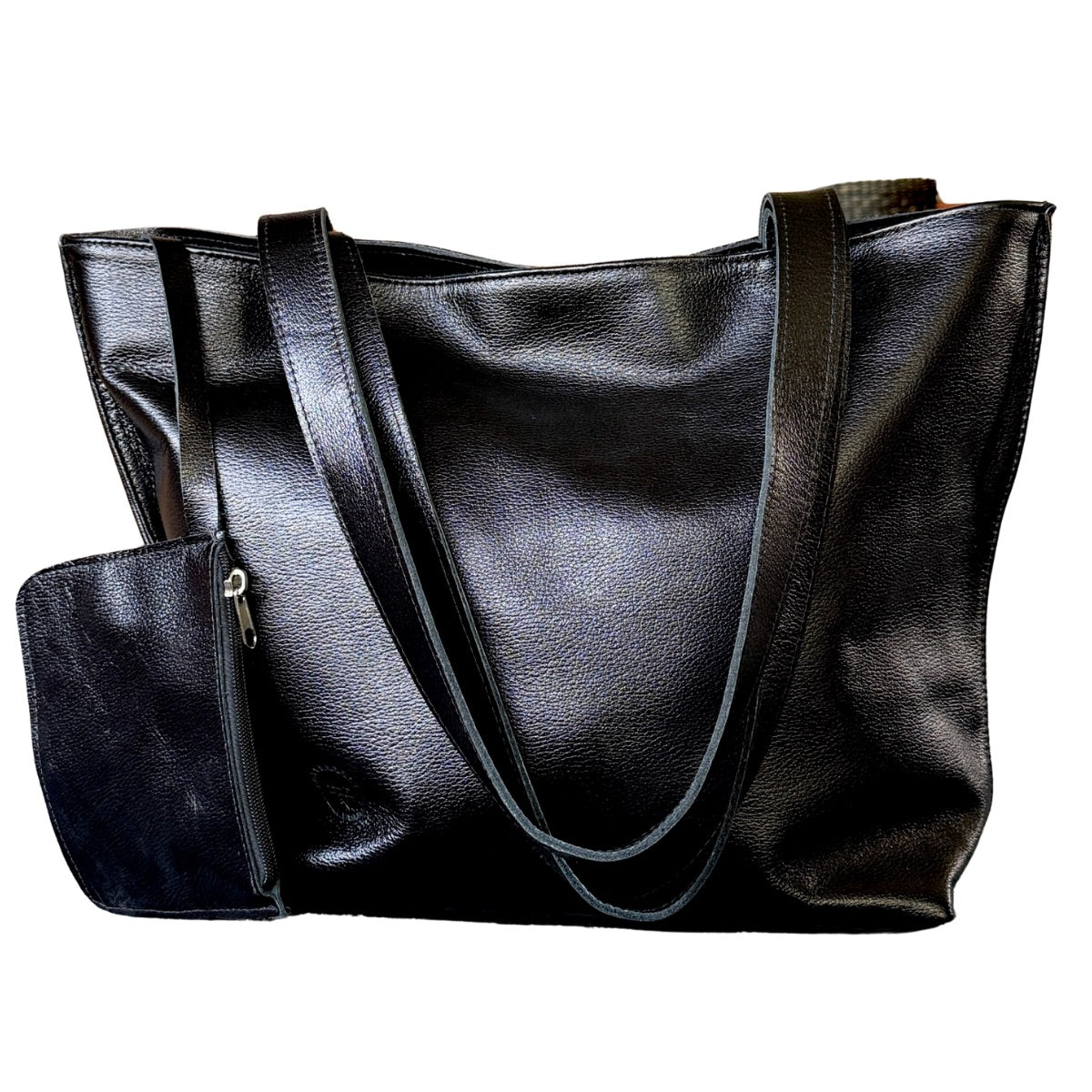 Leather Tote Bag - Black