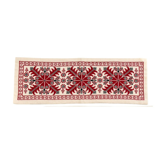Embroidered Scissors Table Runner - Red