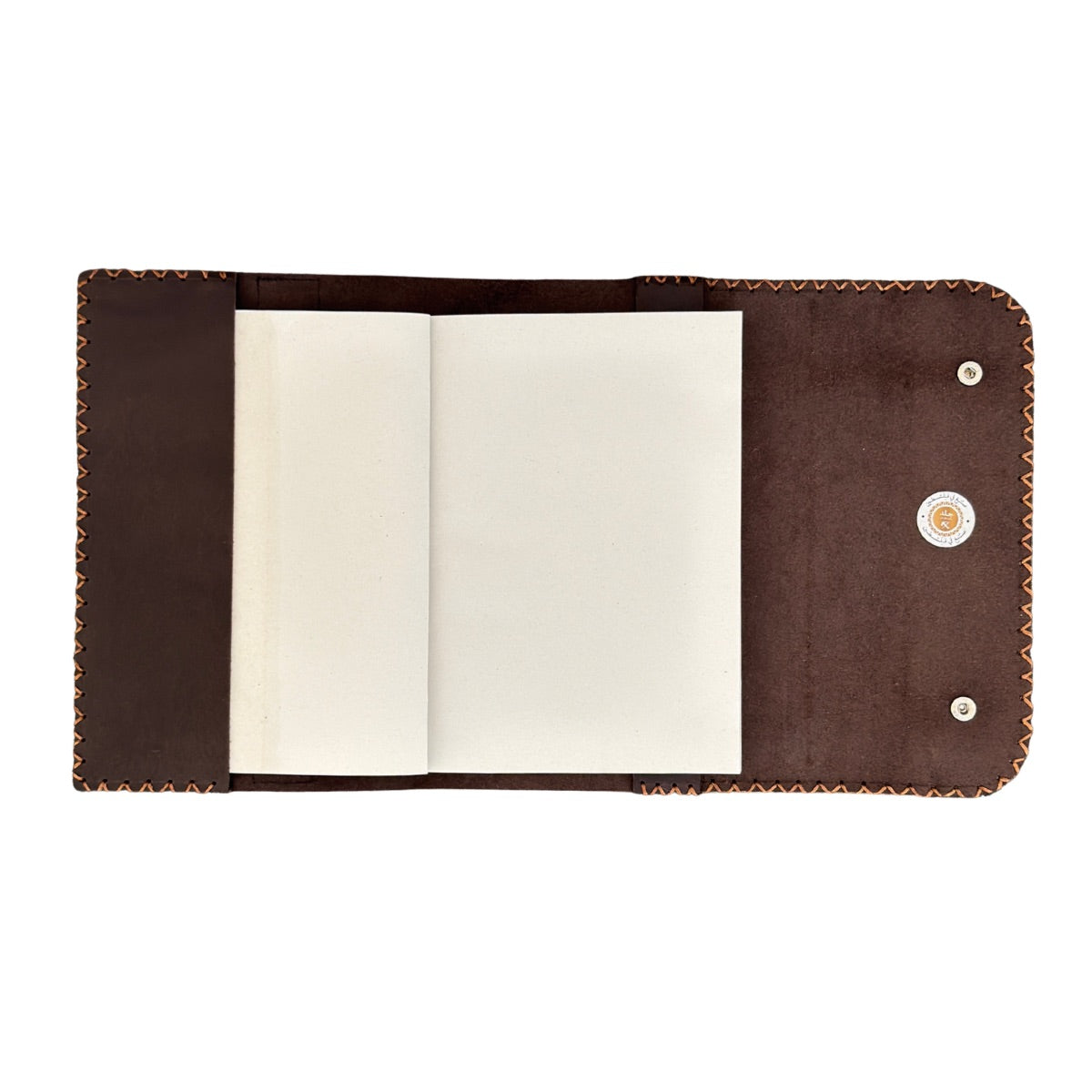 Leather Journal w/Embroidery - Brown Floral