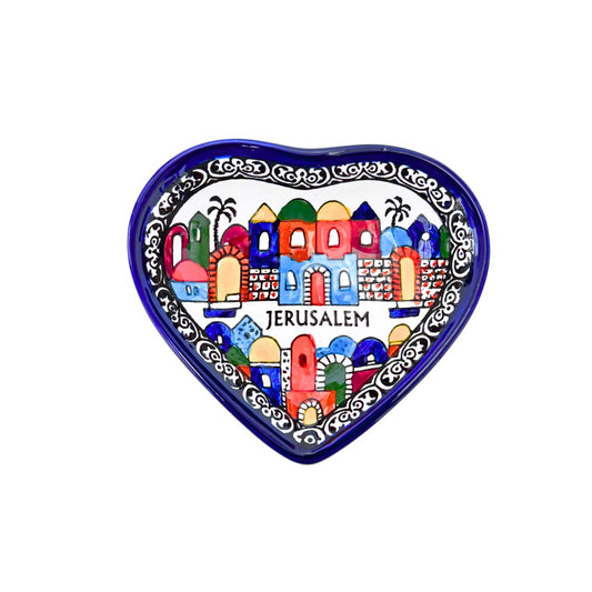 Ceramic Heart Dish (5") - Jerusalem