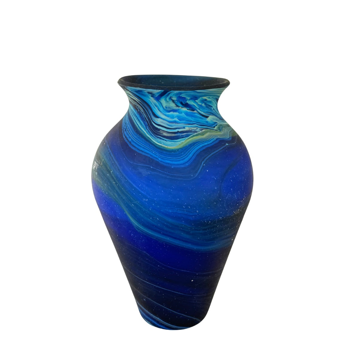 Phoenician Glass Vase (9”) - Blue