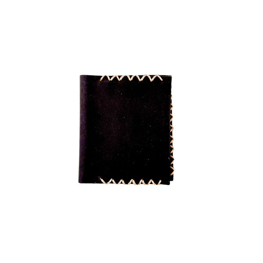 Leather Vertical Bi-Fold Wallet (Small) - Black