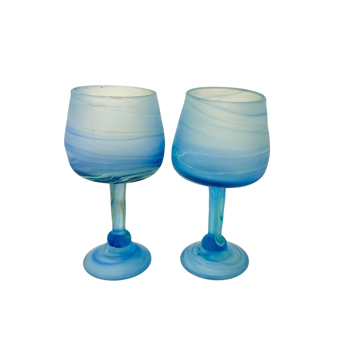 Phoenician Glass Stemware (Set of 2) - Sky Blue