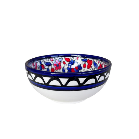 Ceramic Bowl 5" - Red & Blue