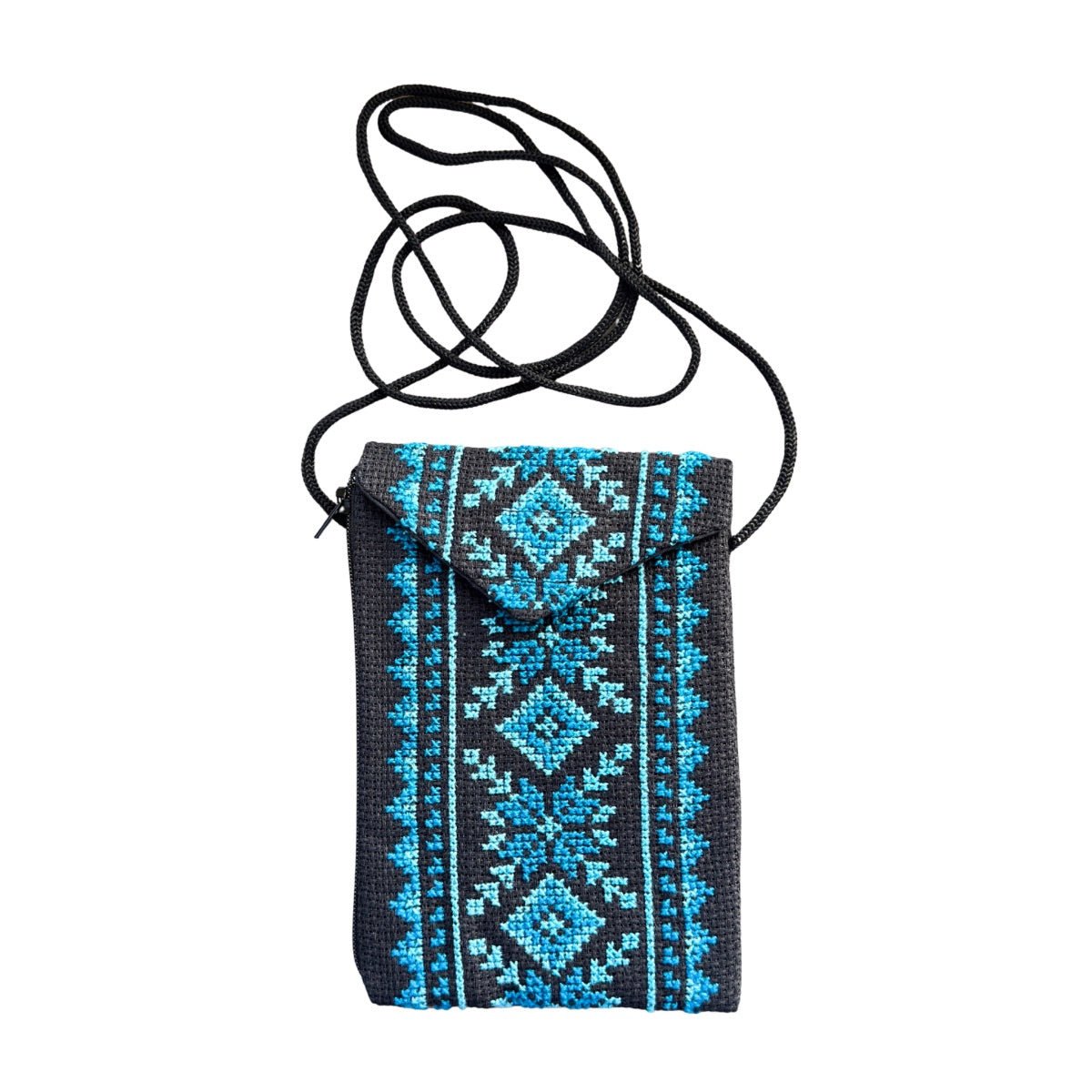 Embroidered Phone Purse - Turquoise