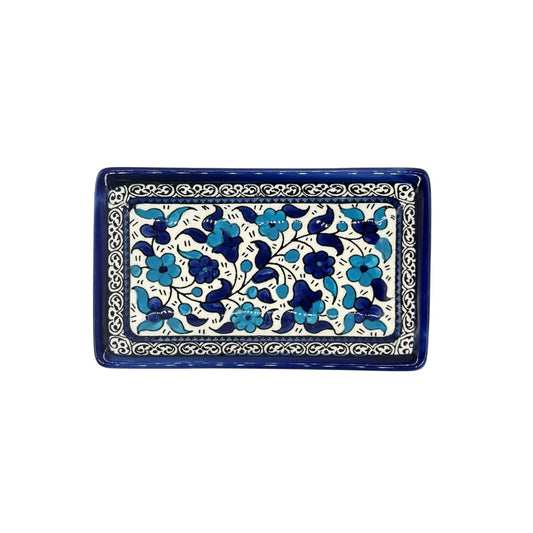 Ceramic Rectangular Dish (7”) - Dual Tone Blue