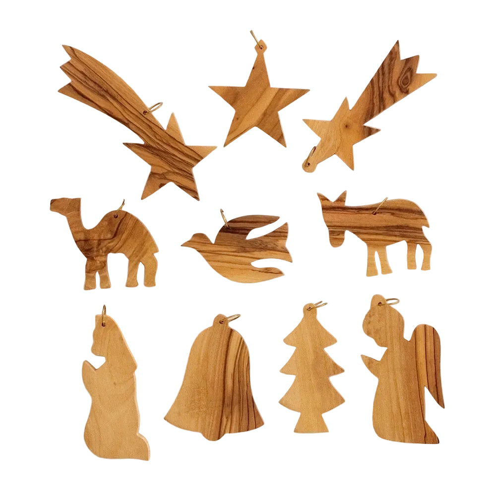 Olive Wood Ornament Set